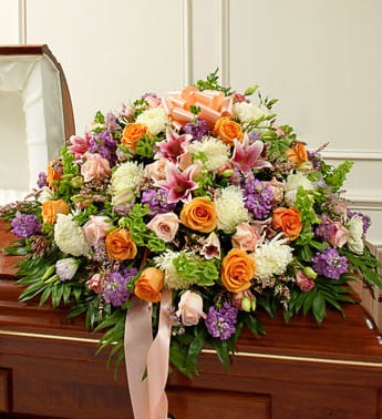 Treasured Memories Half Casket Cover - Pastel